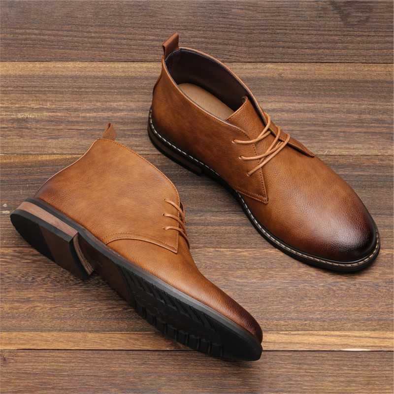 Men Ankle boots Plus Size Desert Boots Comfortable Leather Boots For Men botas de cuero para hombre shoes men winter D260916