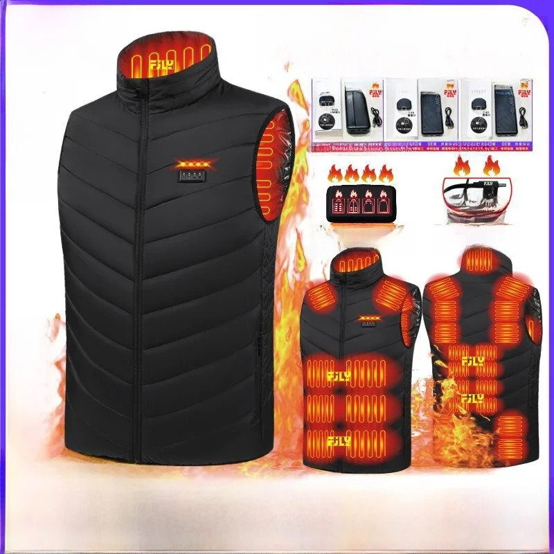 Heating Cotton Vest Men's Stand Collar Intelligent Constant Temperature Large Size Thermal Insulation Warmth Cross-Border ... 260916