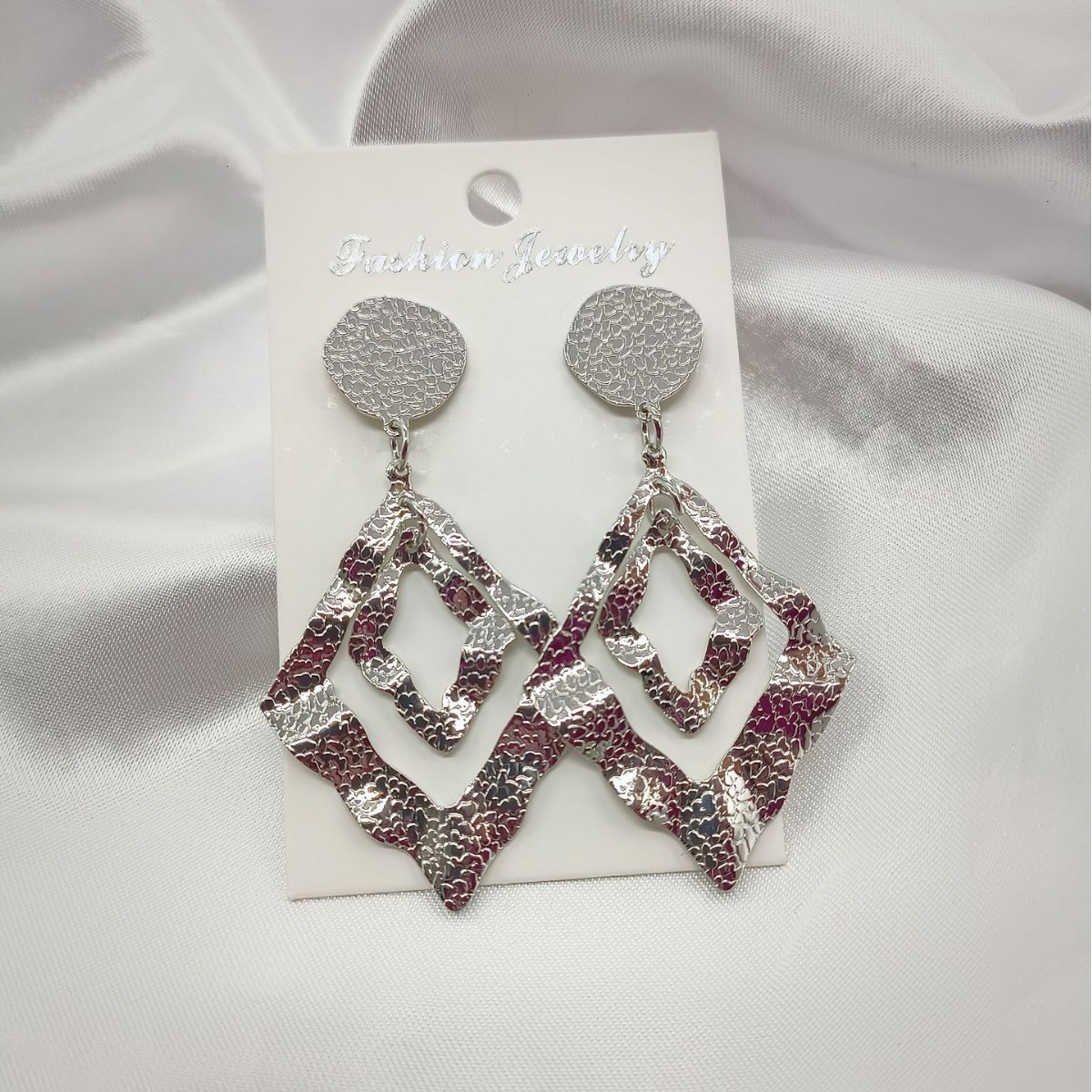 Irregular embossed diamond-shaped European American style metal studs, retro punk, unique and exaggerated earrings, wholesale