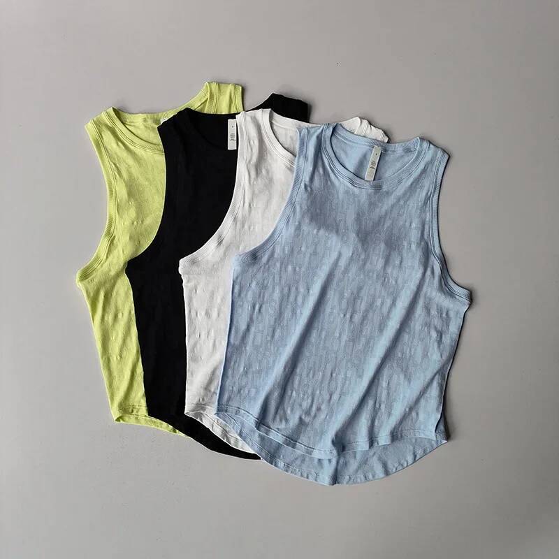 Summer Wear Ultra-thin Gym Fitness Yoga Vest Versatile Quick-drying Running Outwear Shirts Round Neck Blouse Tops 26Y0916