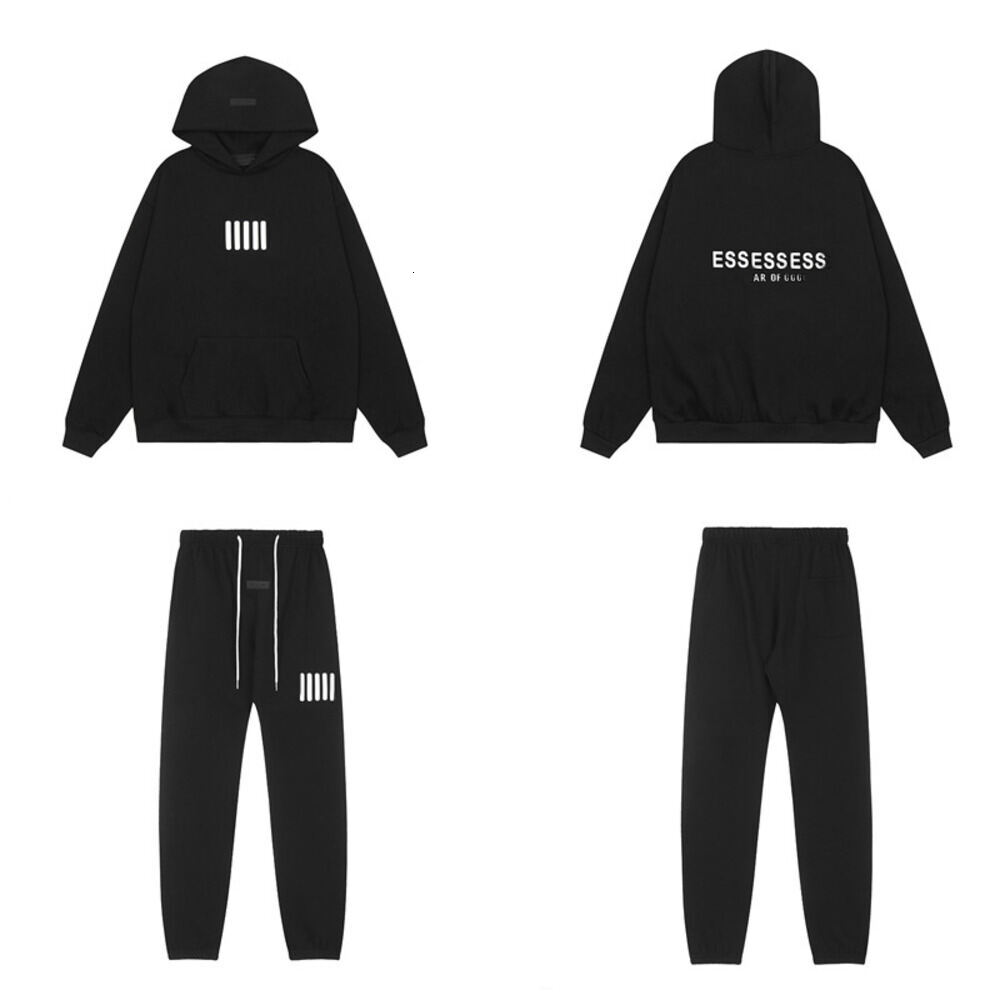 Essential Tracksuit Flocked Letter 1977 Streetwear Cotton High Quality Fashionable Hoodie Classic Tapered Joggers Set Coordinated Hot Sale Fog Track