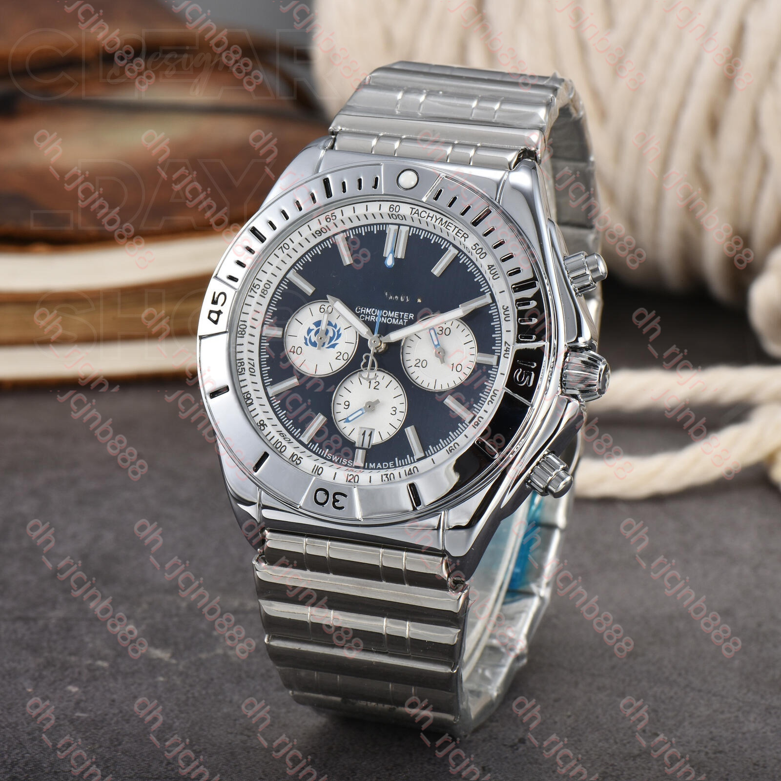 AAA Breitlngitieswatch Luxury Designer Watch Men Breils Watch Chronograph Top Quality Quartz Movement Leather/Steel Strip Watch Casual Business Watc