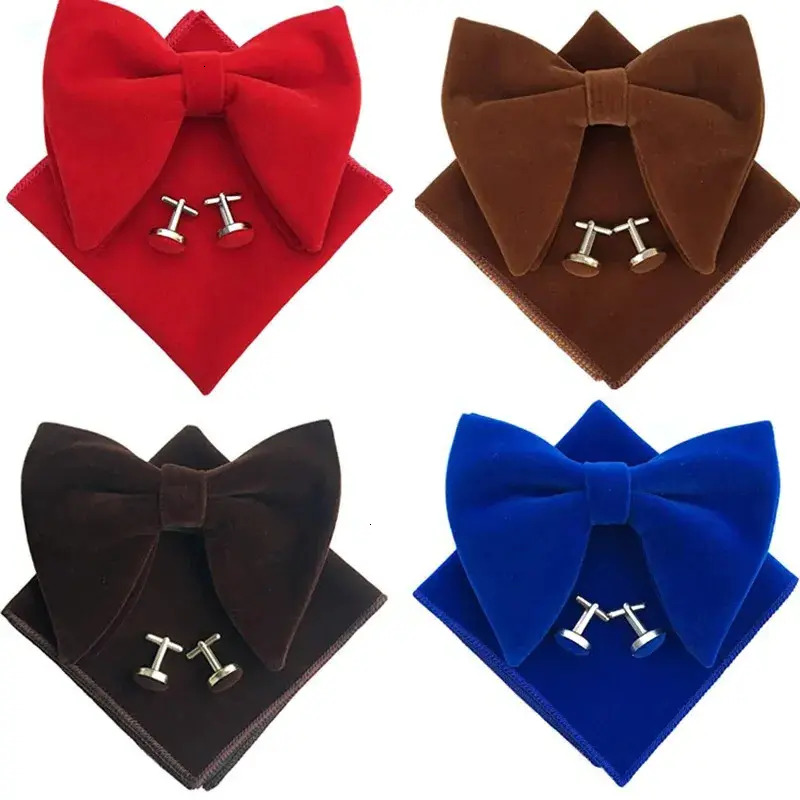 Men Women Formal selftie handtying Bow Tie Neck Accessory Fashion Velvet Big Bowties Set Women Men Solid Tie Wedding Tuxedo Groom Oversize Bow Knot