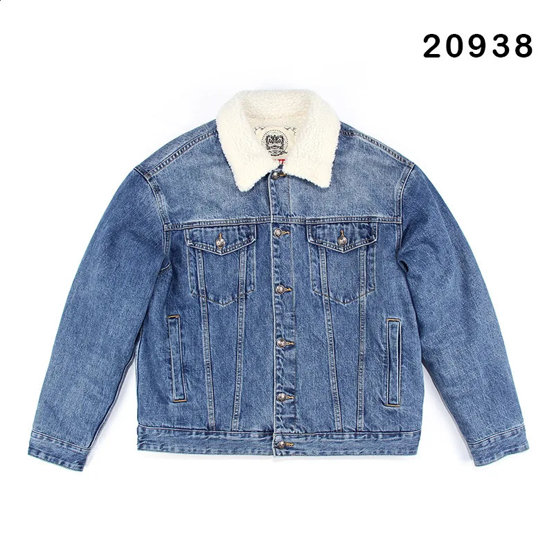 High Quality 350gsm Sherpa Denim Jacket Flannel-Lined Thickened Men's Fashion 2026 Autumn/Winter Style Warm Jacket 260916