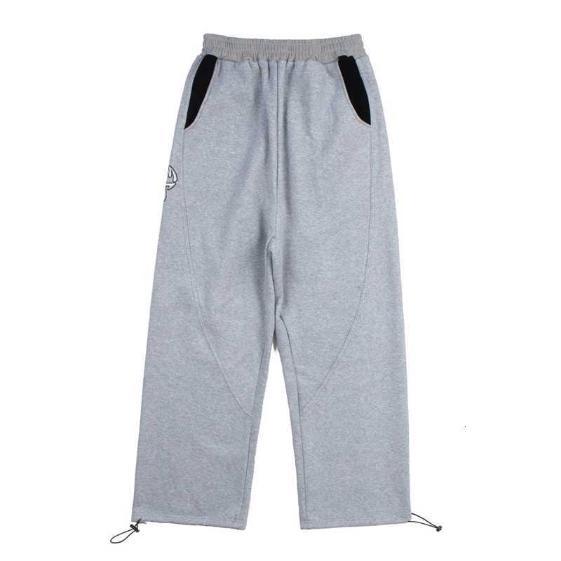 Streetwear Men's Baggy Joggers American Patchwork Casual Track Pants Embroidery Drawstring Hem Cotton Sweatpants Vintage D260916