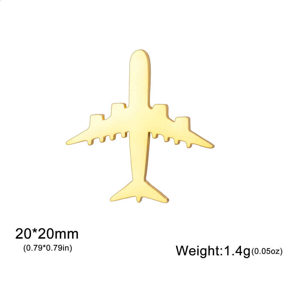 Trendy Cazador Stainless Steel Plane Lapel Pins Brooch for Women Men Cute Suit Collar Badges Jewelry 2026 New Gifts J260915