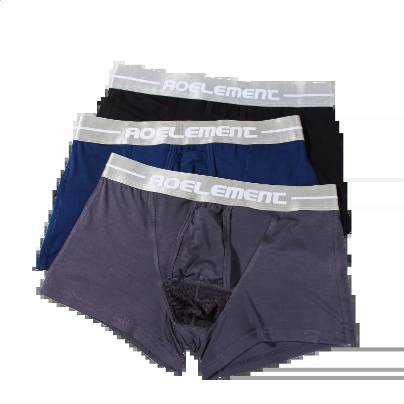 4PCS Underwear mens bullet separation flatangle underpants summer ice silk thin breathable airbag for comfort 260916