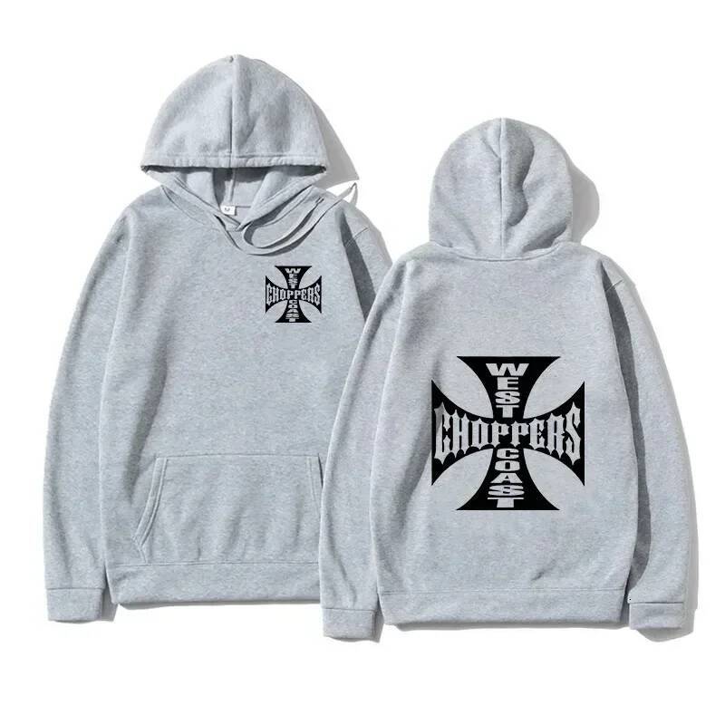 West Coast Cross Choppers Printed Men's Hooded Cool Sweatshirt Unisex Fashion Fleece Oversized Hoodie Streetwear J260916