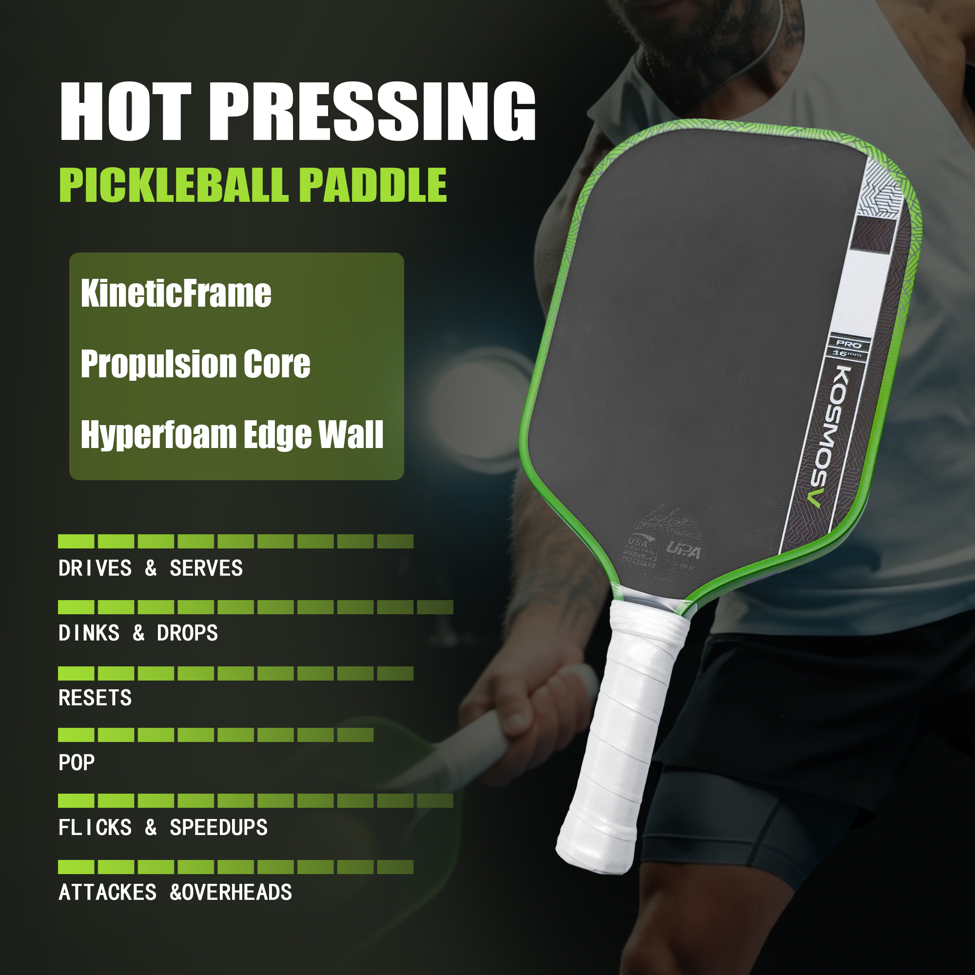 GEN5 Core PROV Professional Paddle Carbon Fiber Kinetic Frame | Dual Certified Pickleball J260916