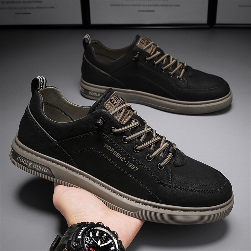 Mens Leather Shoes Casual Comfort Cricket Fashion Sneakers For Men Lightweight Driving 260915