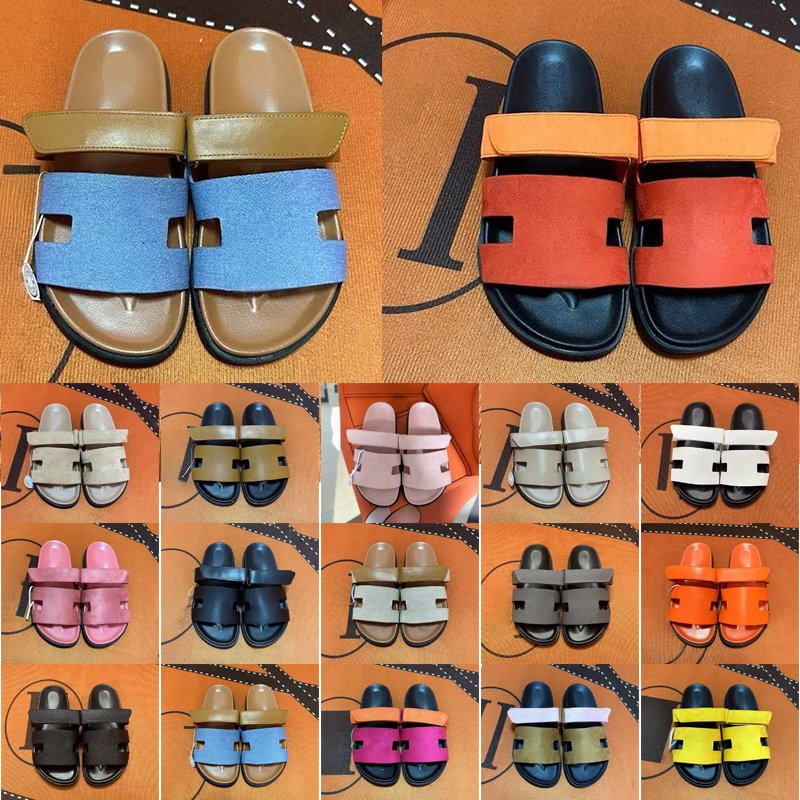 Designer Double Strap Slides Men Women Open Toe Sandals Flat Platform Slippers Adjustable Velcro Casual Summer Shoes Travel Walking Footwear Daily 3