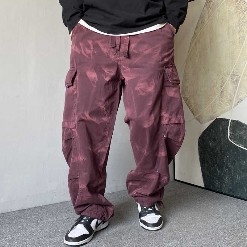 Loose Casual Vintage Washed Men Cotton Plus Size Camouflage Techwear Cargo Pant City Streetwear Outdoor Track Trousers D260916