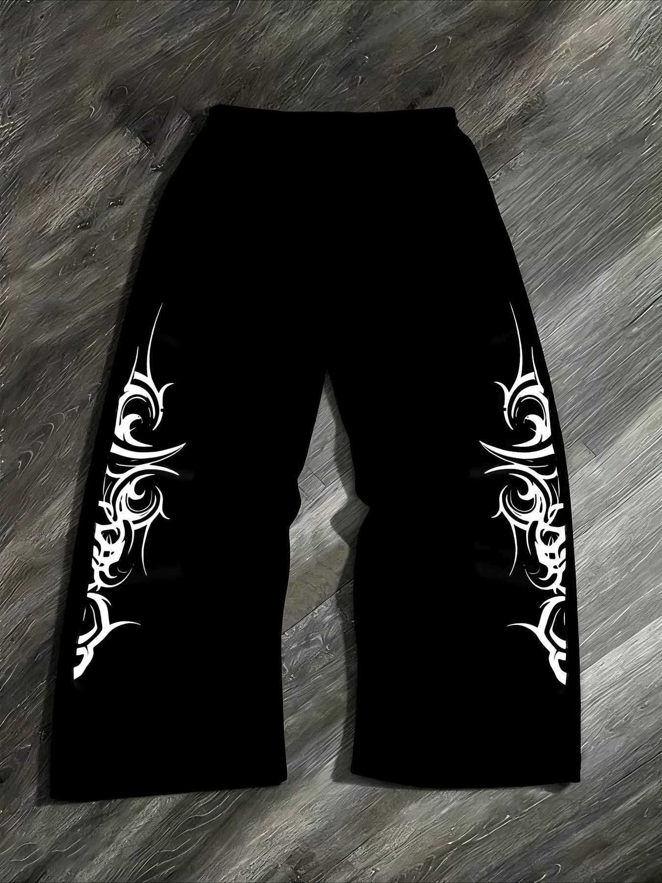 2027 Fashion New Men's Casual Gothic Texture Outdoor Sports Jogging Pants Autumn Outdoor Fitness Jogging Pants Large Size D260916