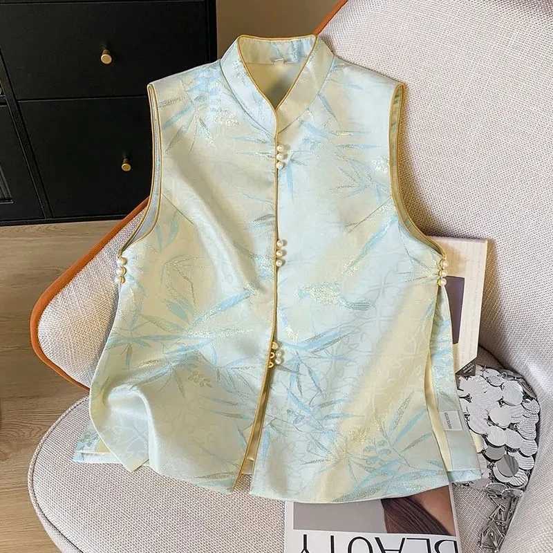 Printed Spring New Chinese Style Vest For Women Elegant Vintage Tang Clothes Sleeveless Waistcoat Autumn Costume Shoulder JacketW260915