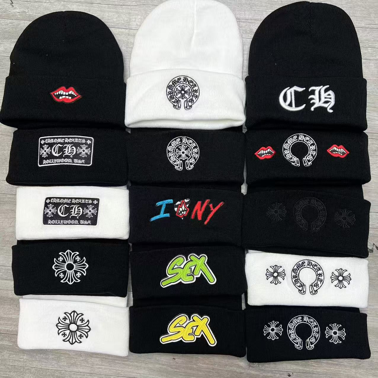 Chromens Heart beanie Designer Hats Heartbeanie Cross Winter Bonnet Warm Fleece Thick Women's Pullover Cold Men's Outdoor HeartlysBeanie H