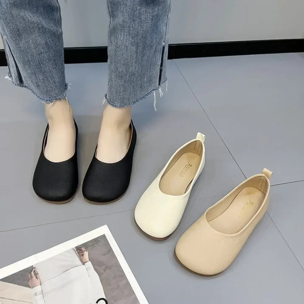 2024 Spring Autumn Women Slipon Patent Leather Loafers Lady Casual Round Toe Cute Flats Nurse Shoes Sneaker Fashion Ballet Shoe 260916