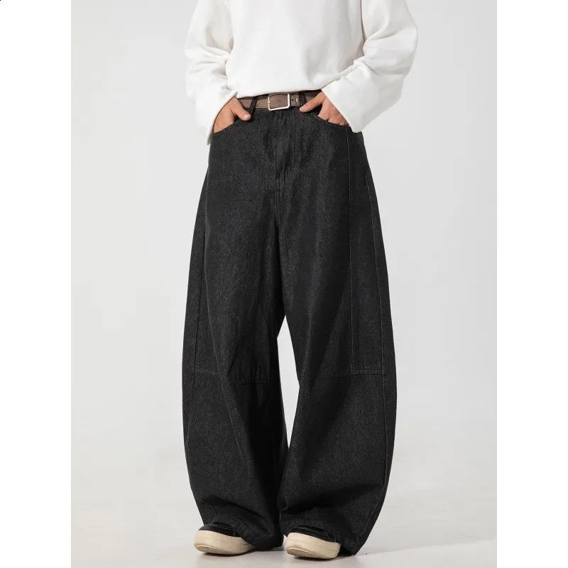 2026 Autumn American Retro Men's Casual Jeans Korean Fashion Streetwear Y2k High Street Loose Wide Leg Denim Pants for Men 260916