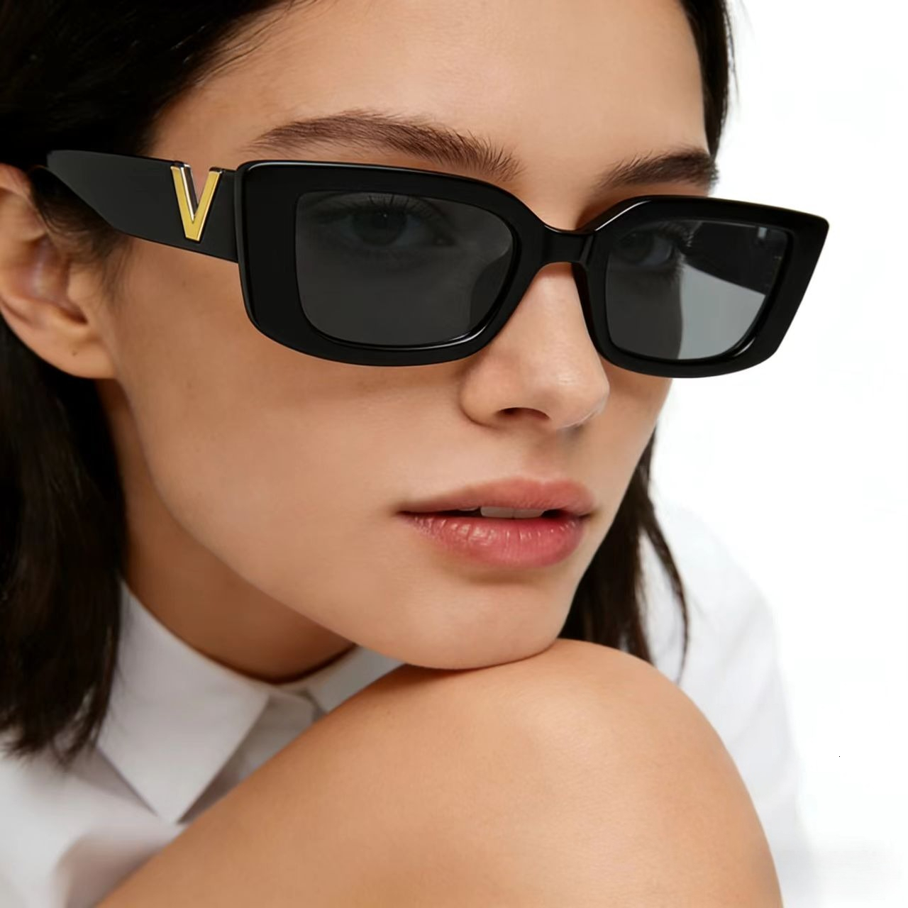 1/5/10/20Pcs Fashion Rectangle Sunglasses Women Luxury Vintage Small Frame Sun Glasses Ladies Black Square Eyeglasses Oculos J260916