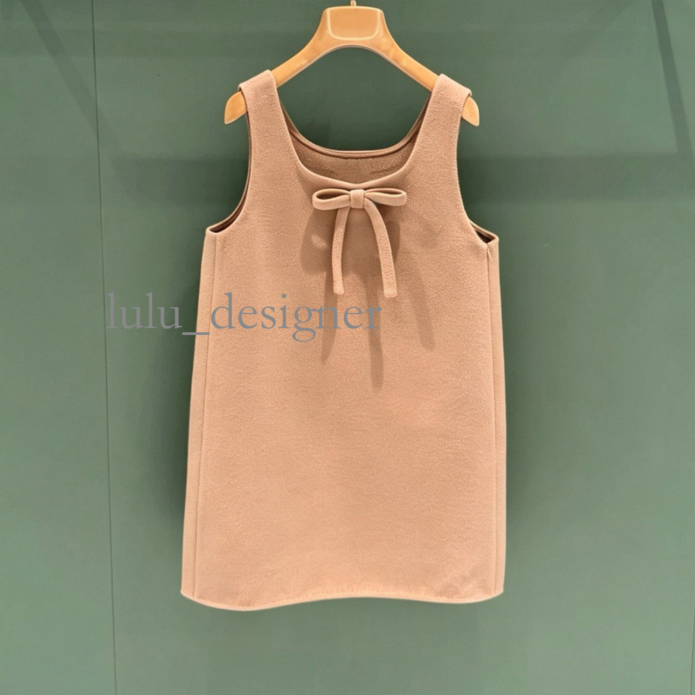 Designer dresses for woman 26 Autumn New Wool Blend Bow-Tie Vest Dress slim fit sleeveless skirt sleeveless short dress for women