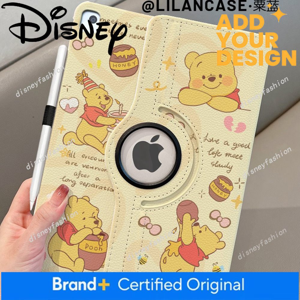 360° Rotating Leather Suitable for Air 6 Protective Case 2025 Tablet Shell Ninth Generation 11 Pro11 Winnie the Pooh Min7/6 with Pen Slot iPad 9/10