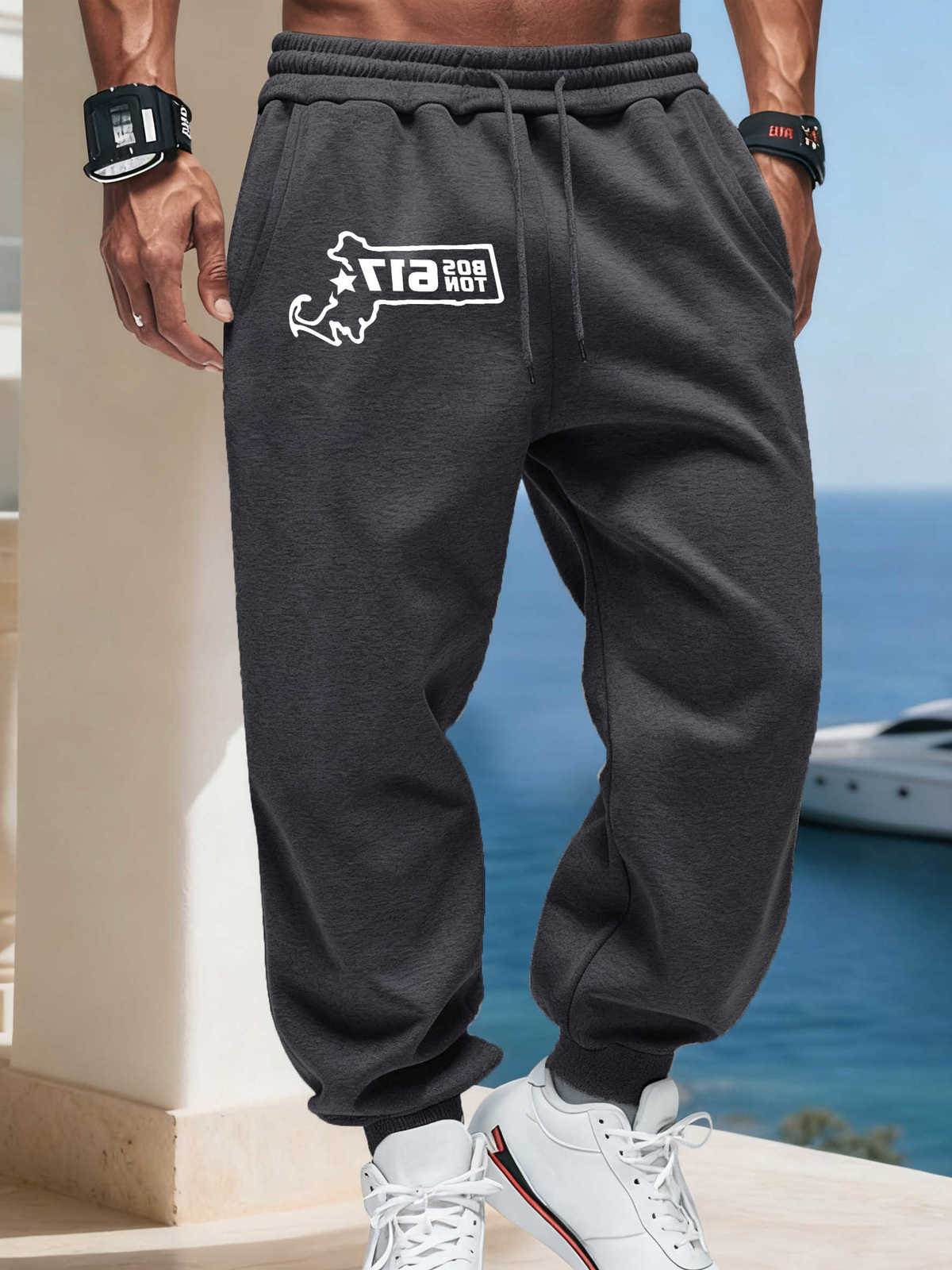 Unisex Letter Boston 617 Soft Britches Drawstring Fashion Long Pant Warm Hip Hop Sweatpants Casual Street Pants Mens D260916