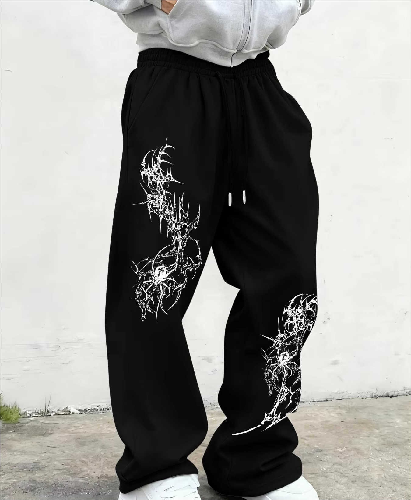 Limited 2026 Autumn/Winter Fashion New Edition Gothic Dark Spider Cotton Printed Pants Outdoor Fitness Sports Loose Pants D260916