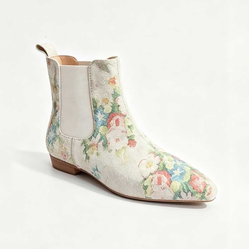 Pointed Ankle Boots Cow Suede Toe Slip on Low Heel fashion 2027 Winter Autumn Runway Women Dress Shoes Handmade fashion Boots D260916