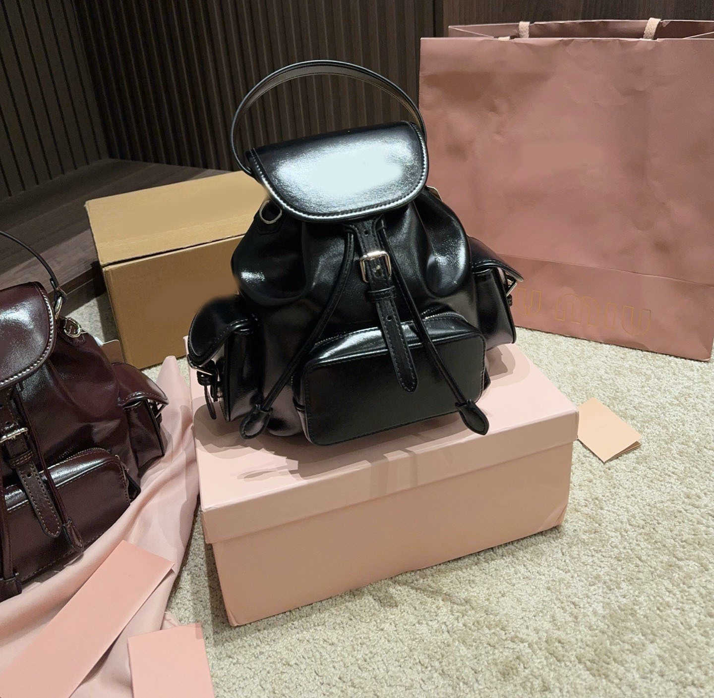 Designer Bookbag Women 21cm Flip Ope Luxury Backpack Laptop Purse Luxury Packs Student Schoolbag Fashion Travel 250213