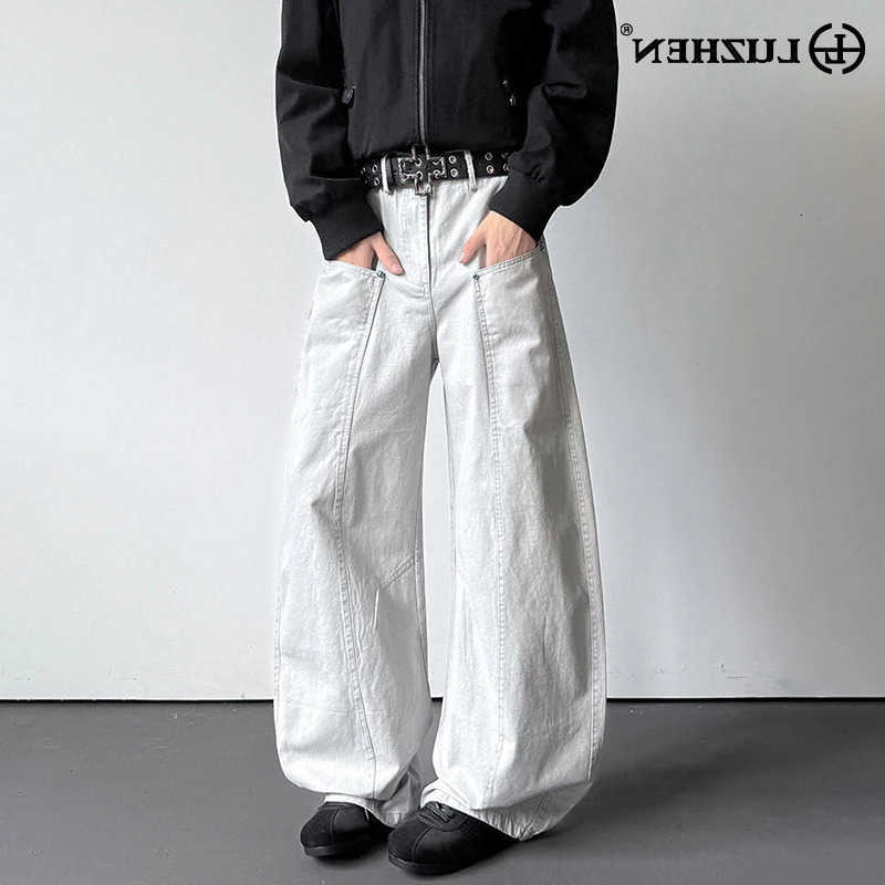 Color New Solid LUZHEN 2026 Pockets Decorate Niche Design Straight Trousers Men's Fashion Elegant Casual Pants JY8664 D260916