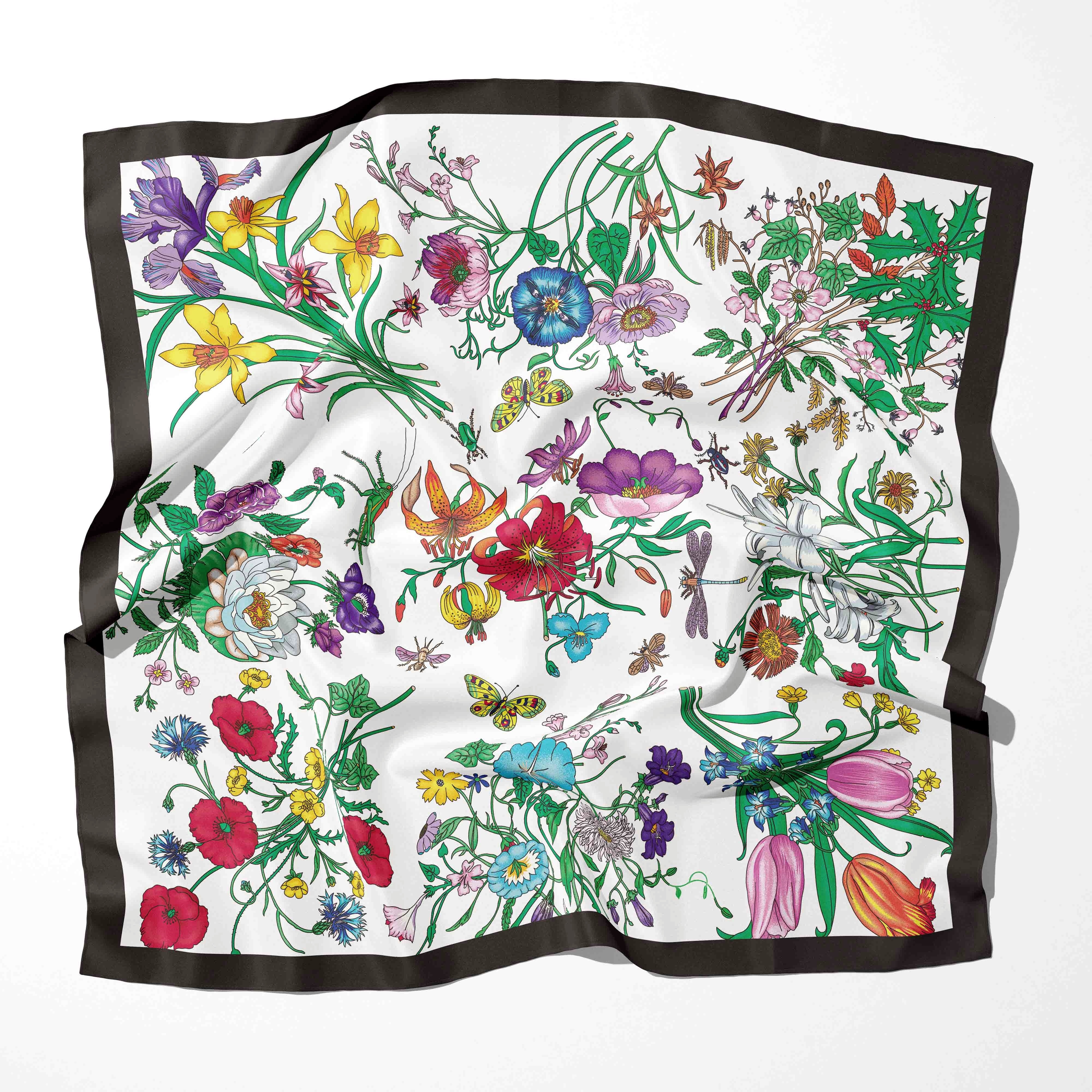 70cm*70cm Designer 2025 Chiffon New Summer Silk Scarf For Women Cotton Ladies Bandana Fashion Shawls and Wraps Scarves foulard 26L0916