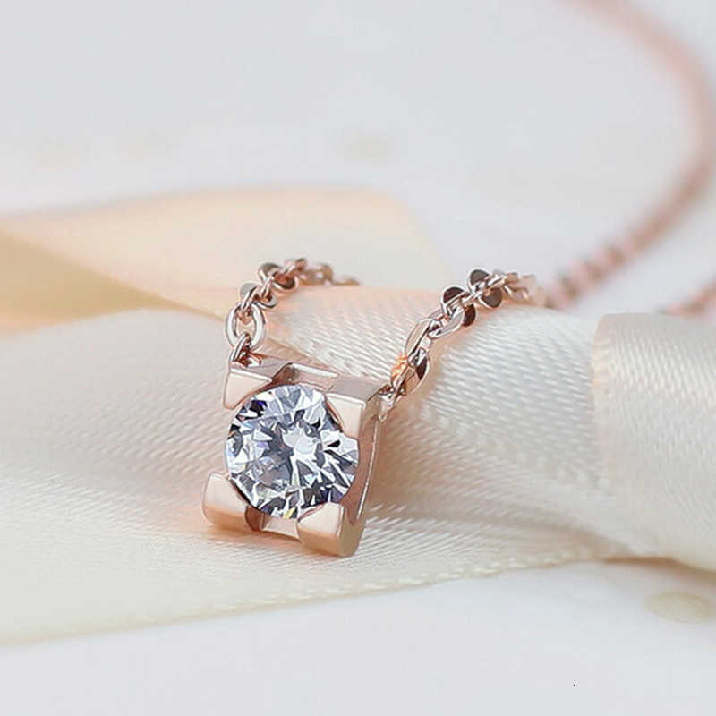 Rose New arrival Gold-Color 316L stainless steel fashion Crystal Zircon choker necklace women jewelryT260916
