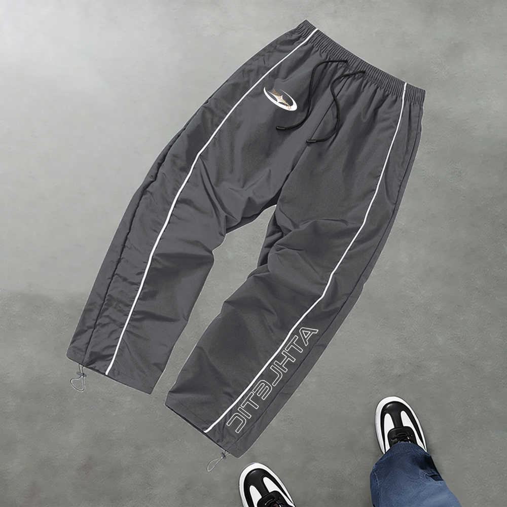 Printed Men's Pattern Trendy Word Casual Trousers Street Style Quick Drying Drawstring Running Pant Outdoor Fitness Commute D260916