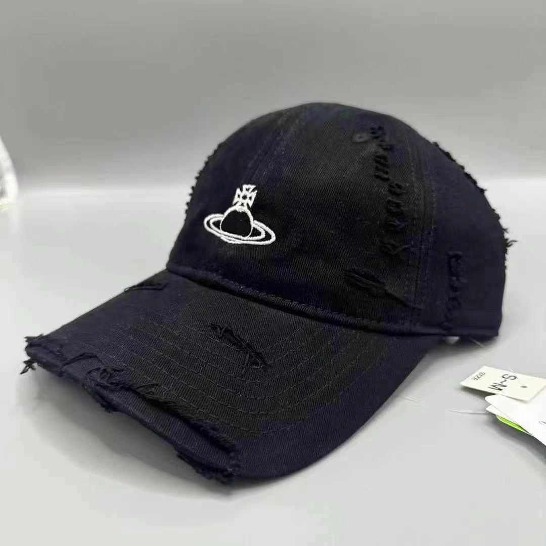 Luxury Designer Embroidered Baseball Hat Unisex Distressed Destroyed Cap Men Women Adjustable Long Brim Sun Visor Street style Hat