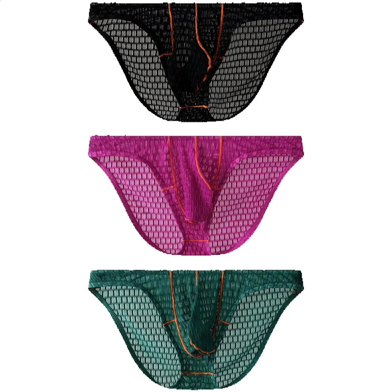 3PCS Casual sports knit fabric soft solid color low waist seamless Mens underwear 260916