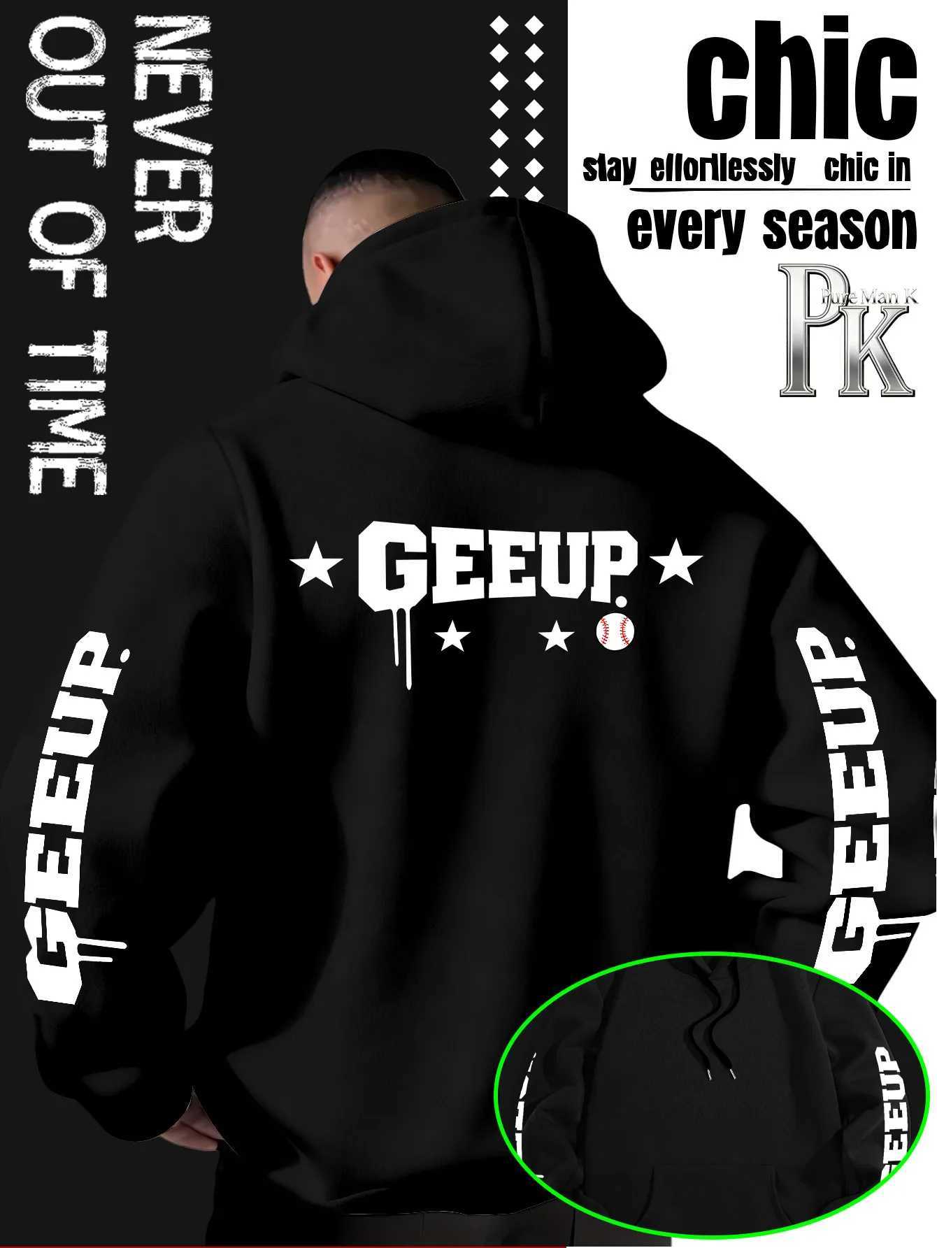GEEUP Urban HipHop Men Hoodie Drip Font Star Graphic BackPrint Long sleeve Oversized Casual Street Hoodies D2609151