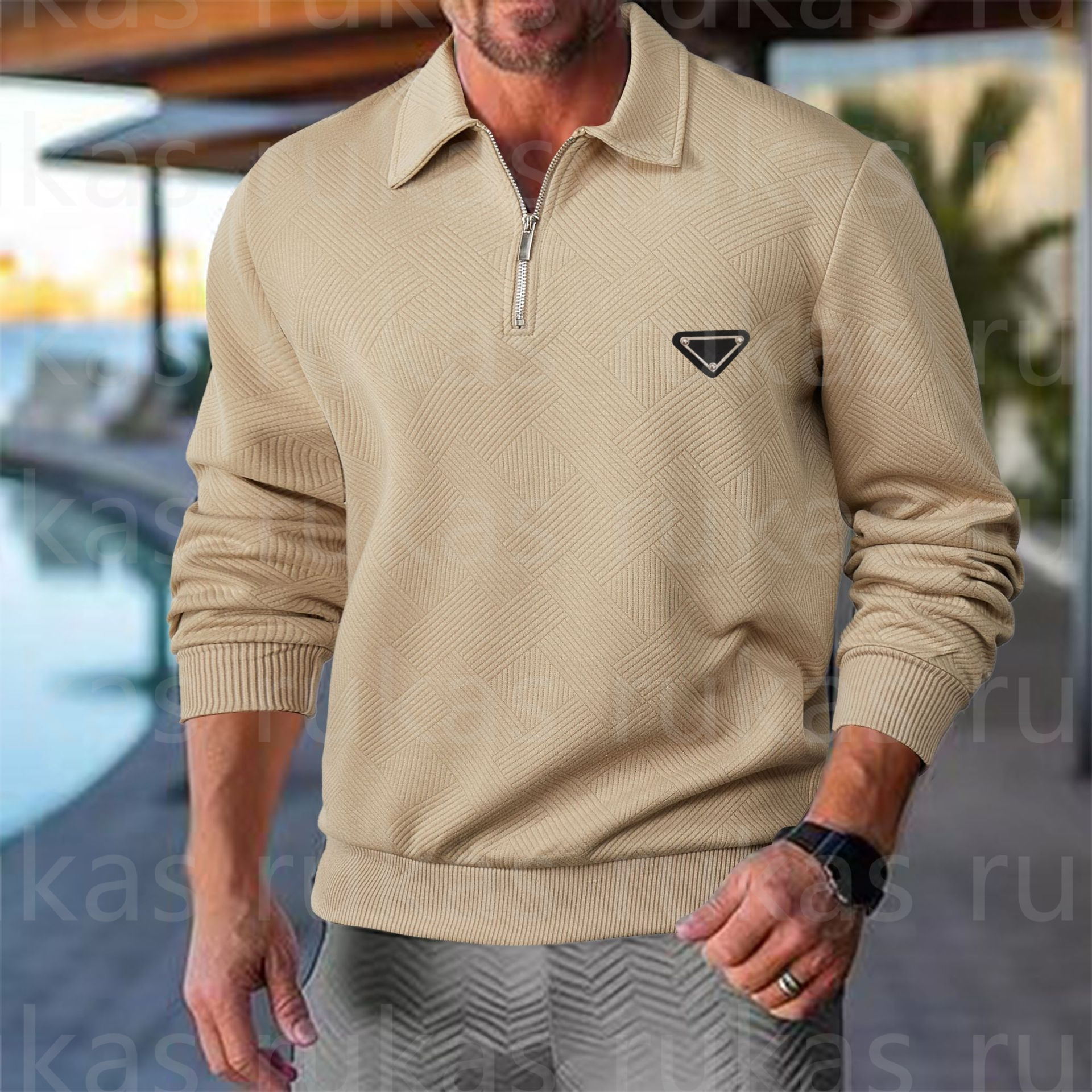 Designer Mens sweater men quarter zip hoodie 3D Leather Badge mens casual pullover uomo half zipper Women Hoodies Jacket Sportswear Hoodies