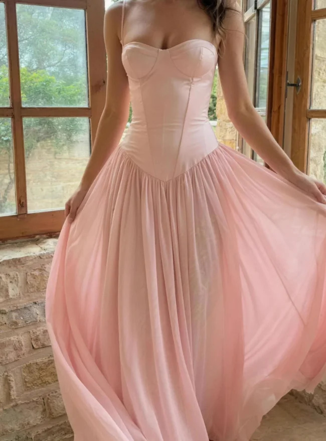 Womens Sweet Off Shoulder Maxi Dress Casual Simple Slim Fit Vest Ruffled Vistidos 2026 Back Lace Up Shaping Party Gown 260916