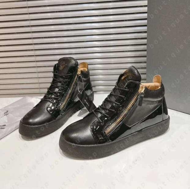brand genuine leather giuseppe zannotti Sneakers Shoes Top Quality Designer giuseppezenotti Shoes Man Shoe Sneakers For Women High White Zip Low Men