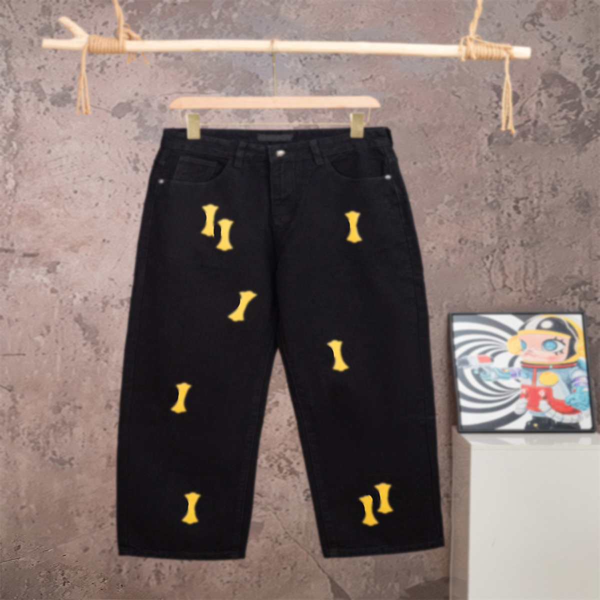 Men's Plus Size Pants Street Hip Hop High Street Men's Jeans Slim Fit Elastic Feet Trousers with Broken Holes Fashion Trend Star Same Styl