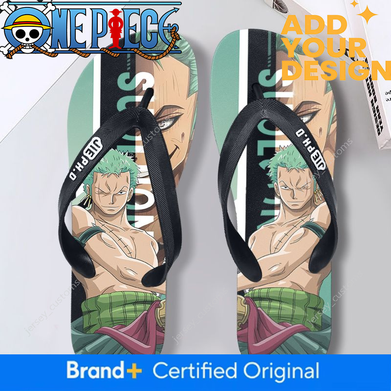 One Piece style, everyday home use, thick-soled cartoon Korean version couple's sandals Trendy new flip-flops for men and women,