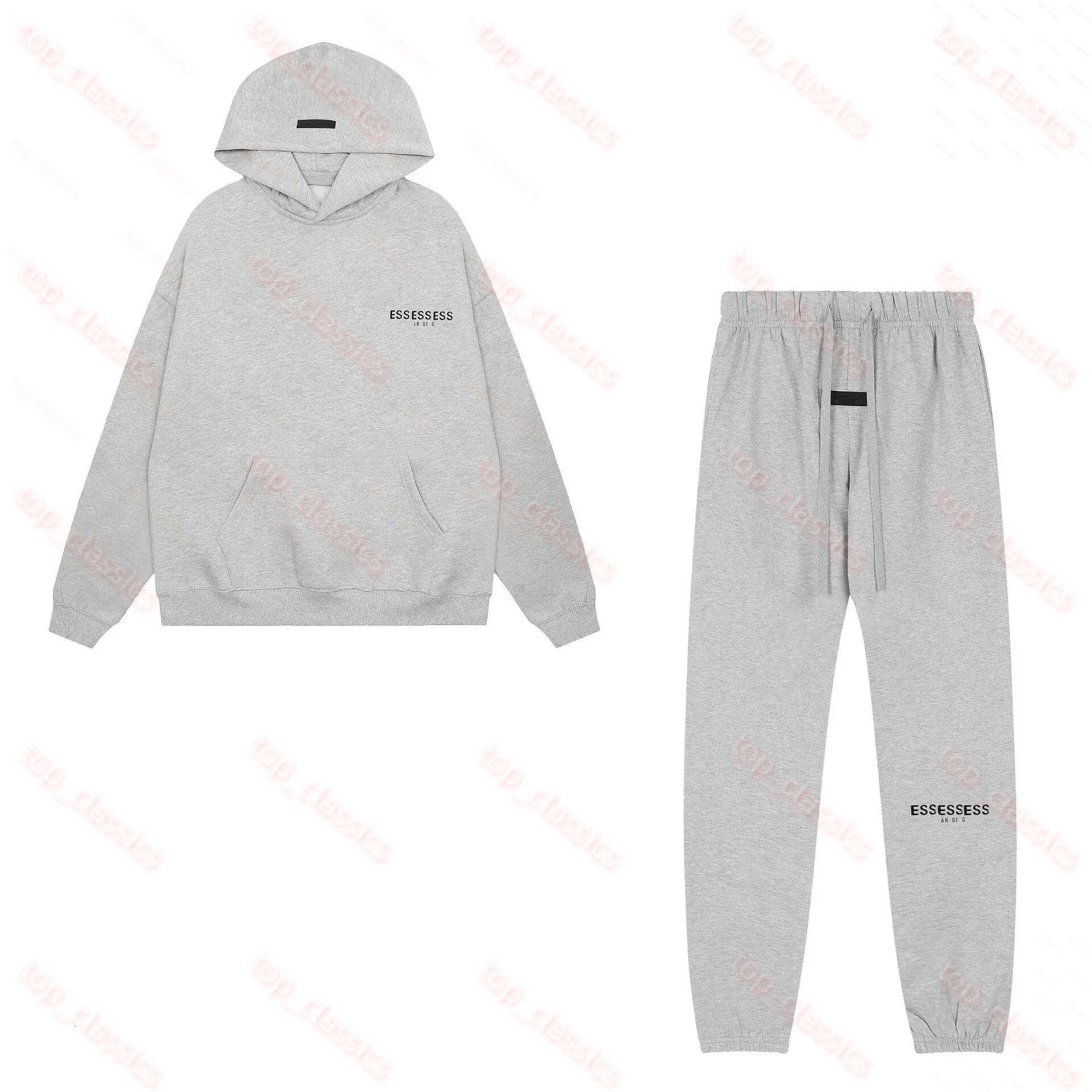 Essientails Hoodie Designer Hoodie Mens Flocked Letter 1977 Cotton Breathable Fashionable Hoodie Tapered Joggers Set Essiantial Streetwear Sweat de2