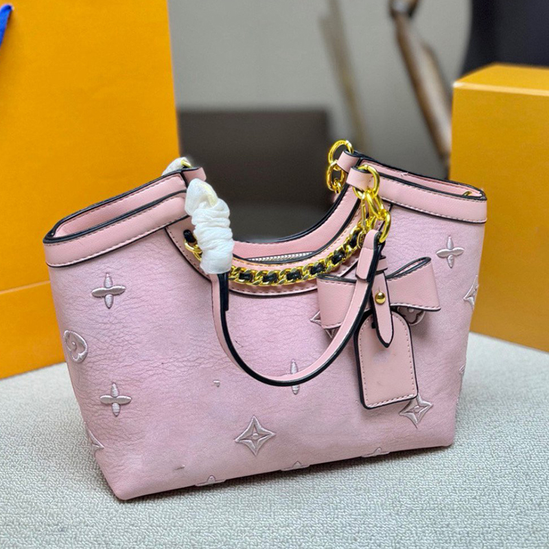 10A Designer Fashion Ladies Mabillon Embroidered Chain Tote Bag Shoulder Bag Paired with Leather Chains and Bow Tags for Decoration In Multiple Colo
