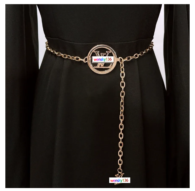 Designer Loiis Vuton Belt Women's Dress Decorative Chain Street Style Hollow Alloy Waist Chain Sexy Fringe Letter Pendant Waist Chain Body Chai