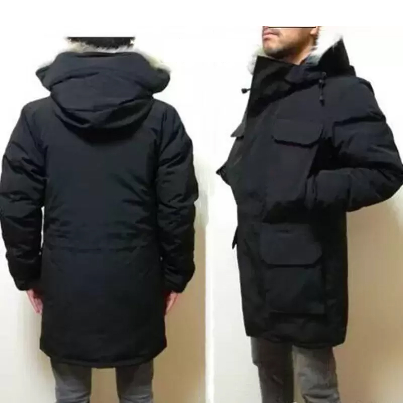 Down Jacket Coats Parker Large pockets coat Wolf fur and large fur collar puffer jacket
