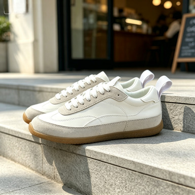 Women's Casual Sports Sneakers, 2026 Early Spring New Arrival Genuine Leather Retro Lace-up Forrest Gump Style Training Walking Shoes