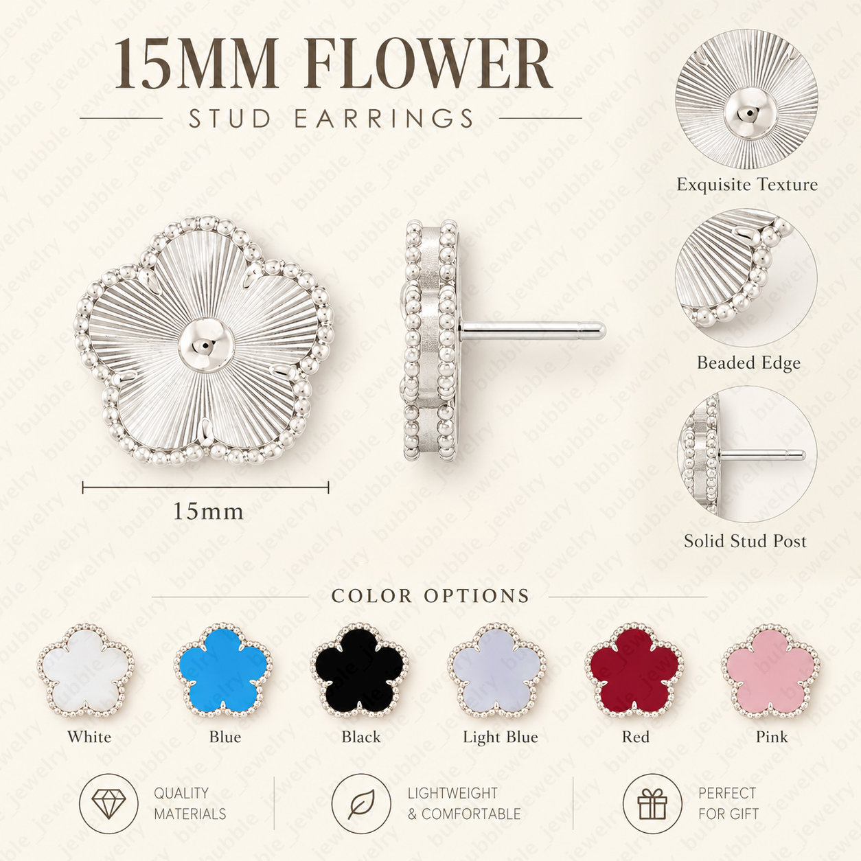 earrings designer jewelry earrings for women clover earrings Classic 15mm one motif silver flower earring mother of pearl earings earring stud silve