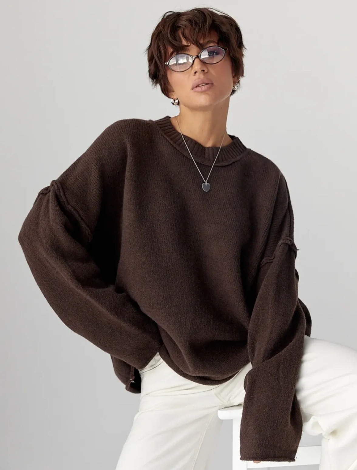 Cross-Border Export, Simple Warm, Thickened Pullover Sweater For Women, Autumn And Winter, Loose-Fitting, Oversized Knit Top Spider Hoodie