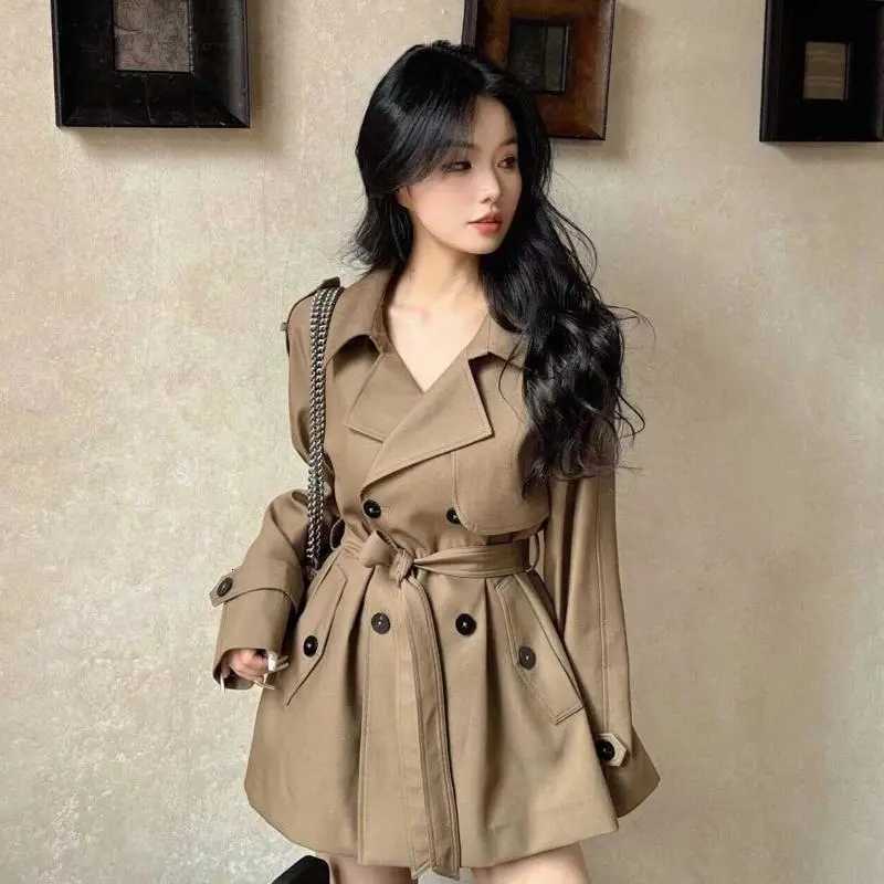 Lace Up Vintage Suit Jacket 2025 New waist Long-Seeved Suit Women's Spring And Autumn Loose Clothes Outcoat Female Jacket BlazerT260916