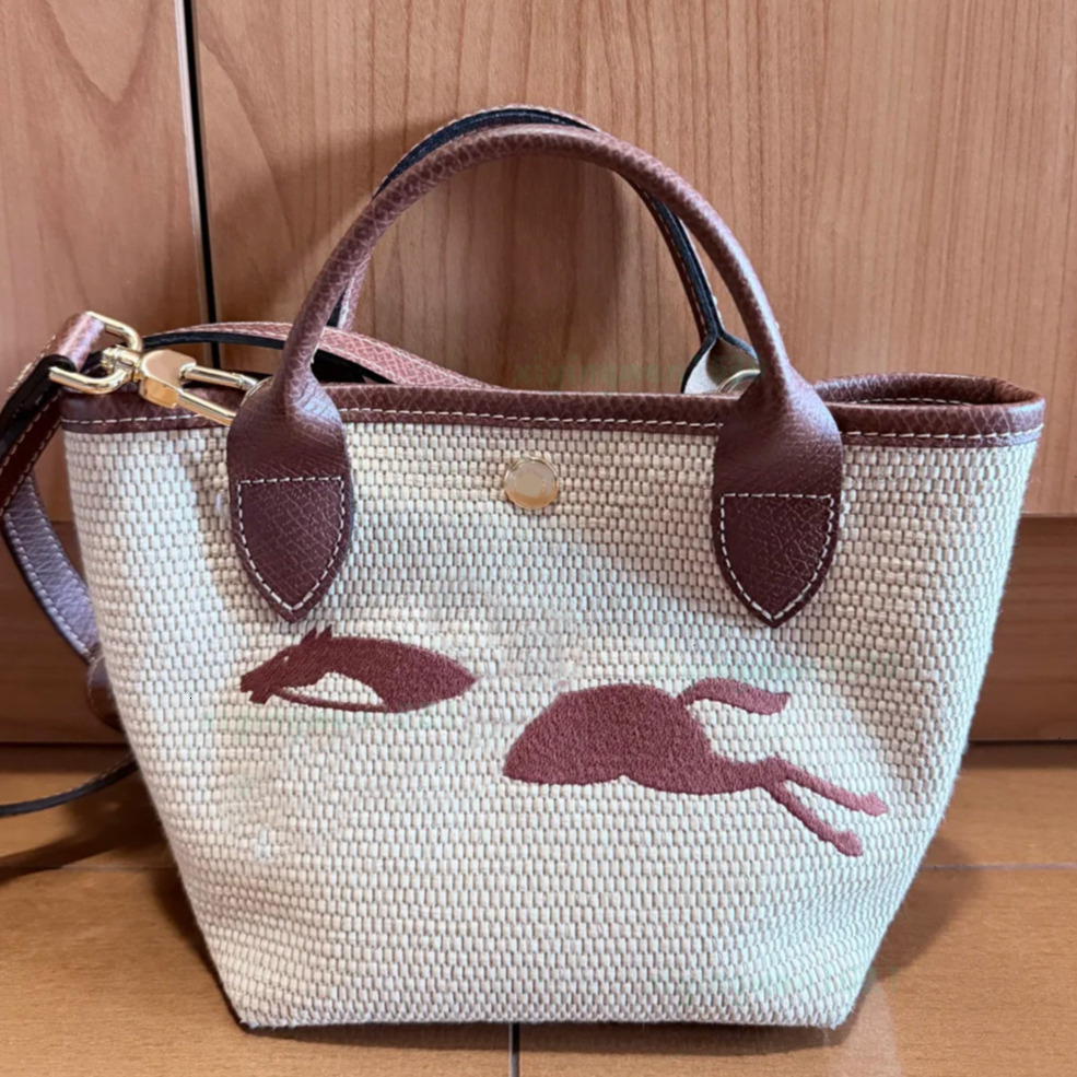 Designer French Cham ply Raffia Mini Tote Beach Bags Dumpling Commute Versatile Crossbody Handbag Womens Small Bags With Shoulder Strap Portable sac