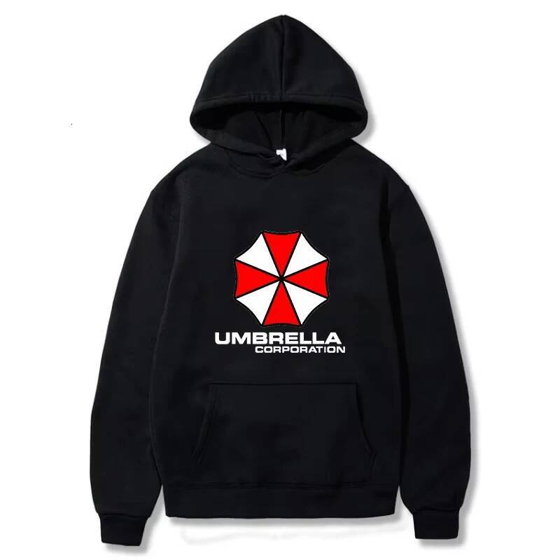 Red white protective umbrella paired with men's women's hooded casual hoodie 2025 Spring and Autumn Fashion New Style J260916